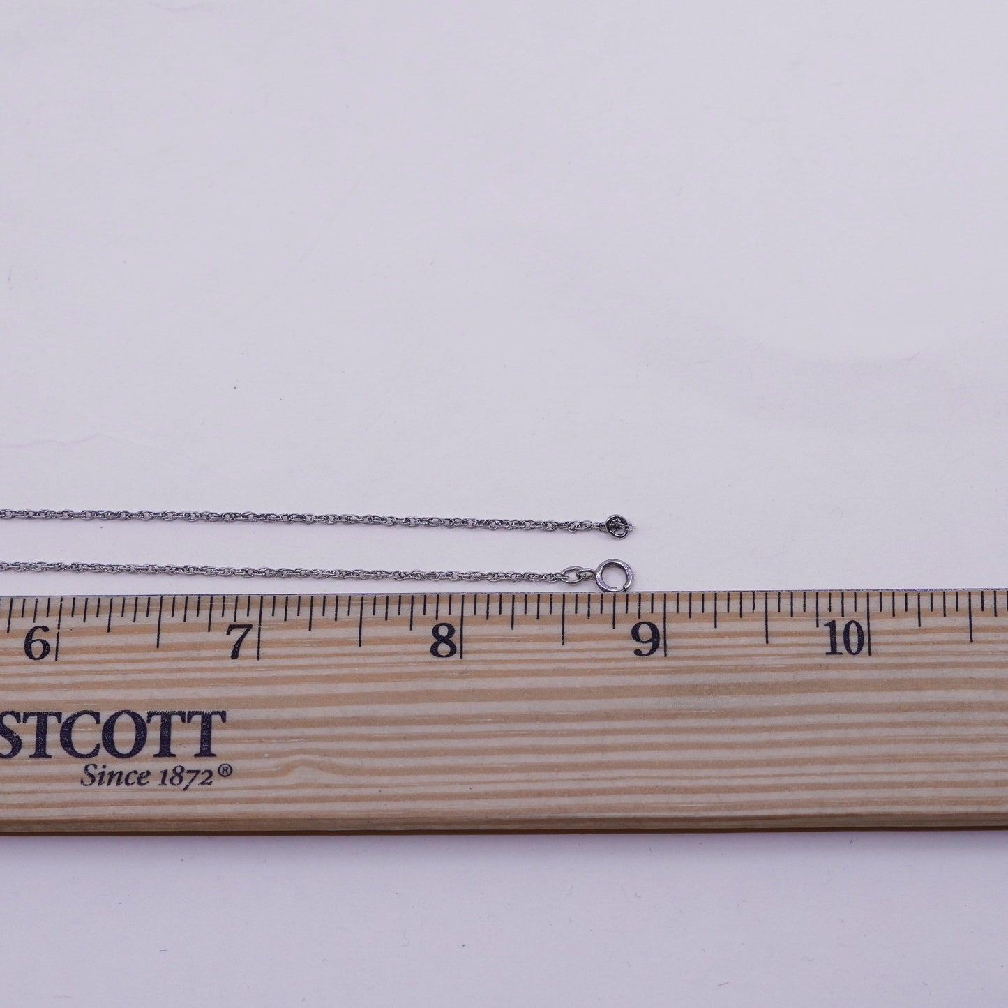 18”, 1mm, vintage Sterling silver necklace, 925 Singapore rope chain