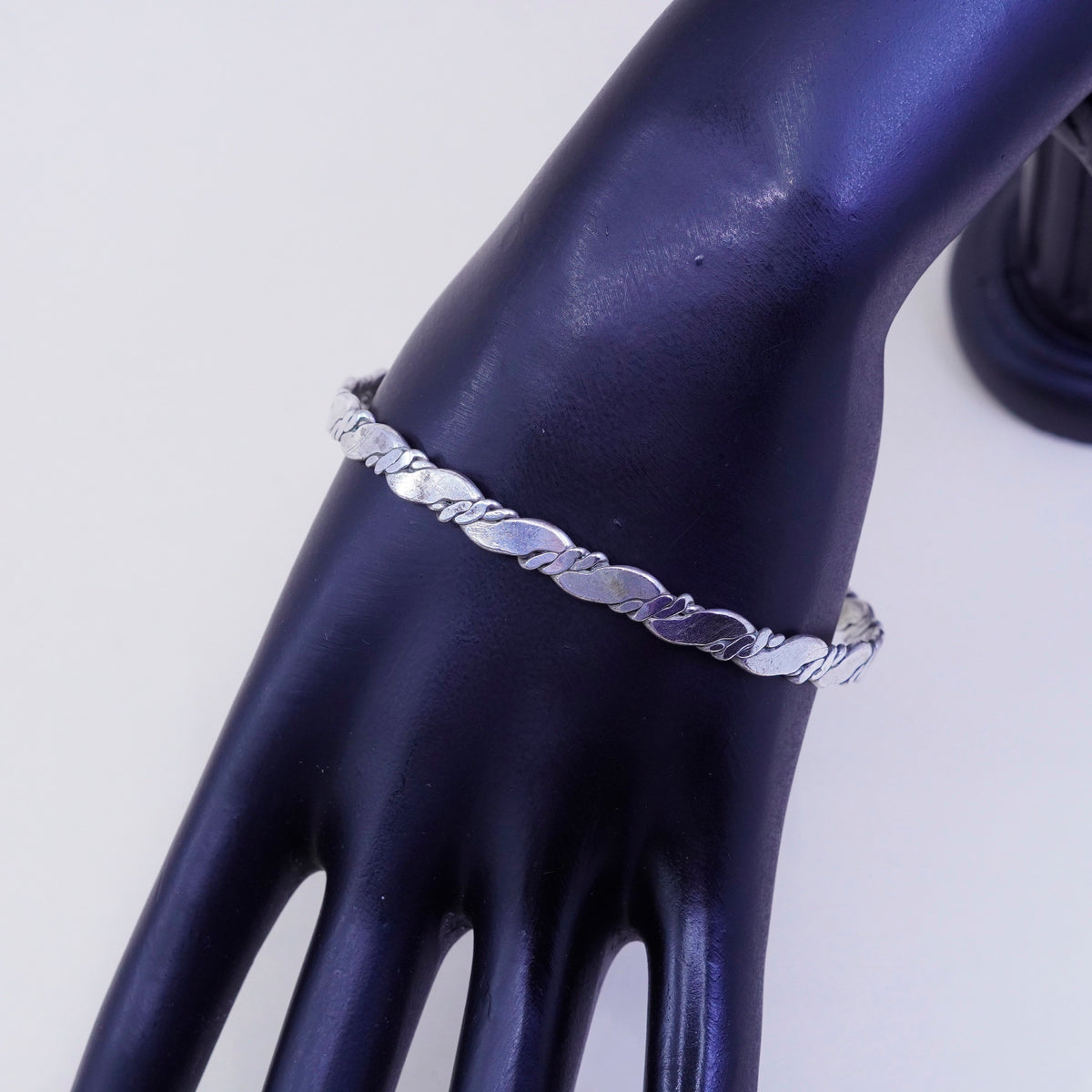 8.25”, Vintage sterling silver handmade bracelet, 925 cable bangle