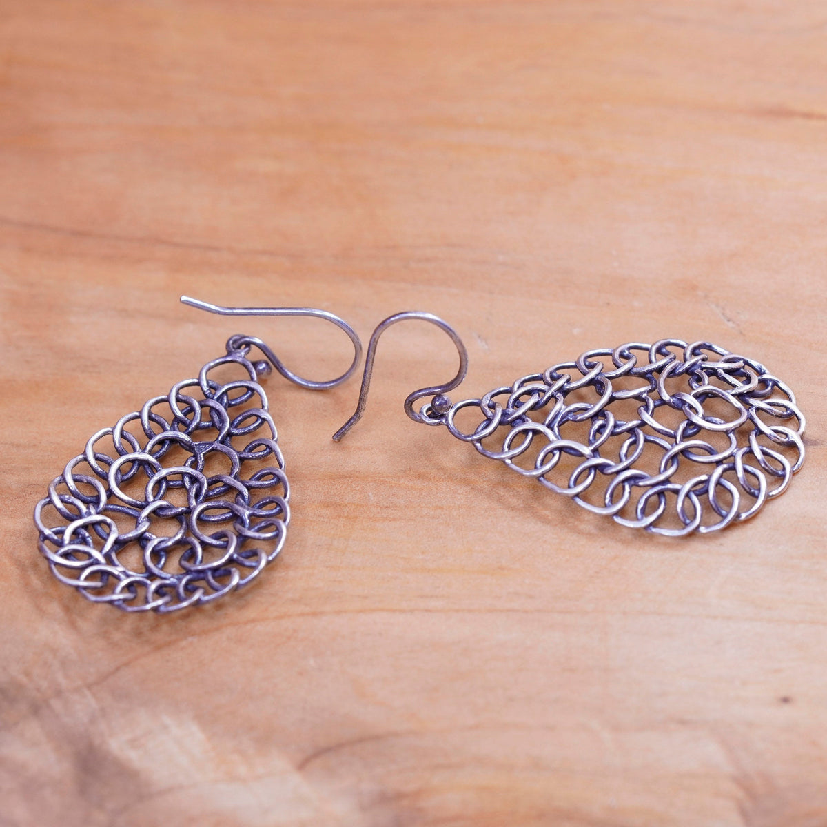 Retired Silpada Sterling 925 Silver W1519 925 Hammered mesh wired Earrings