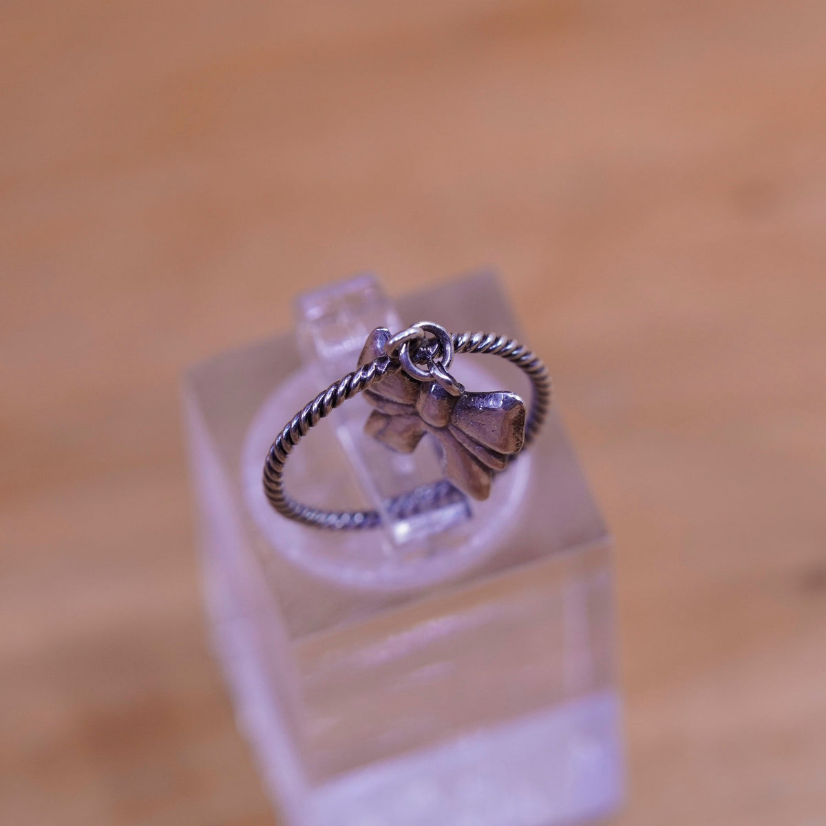 Size 3.5, vintage Sterling 925 silver handmade ring with butterfly charm