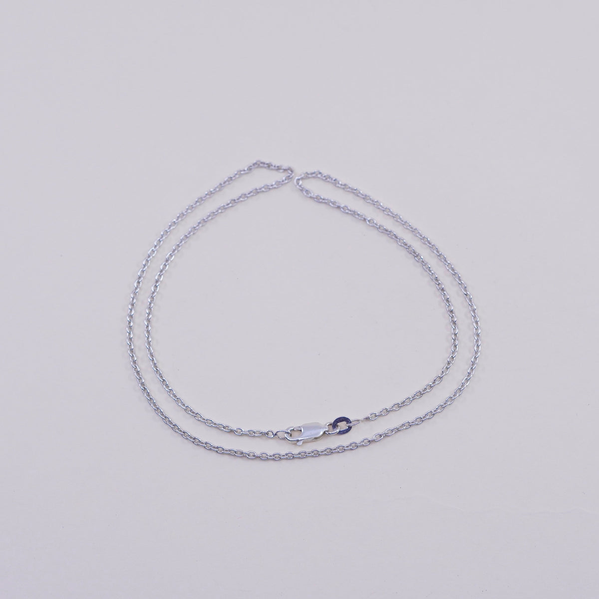 18”, 1.6mm, Vintage sterling silver circle chain, India 925 necklace