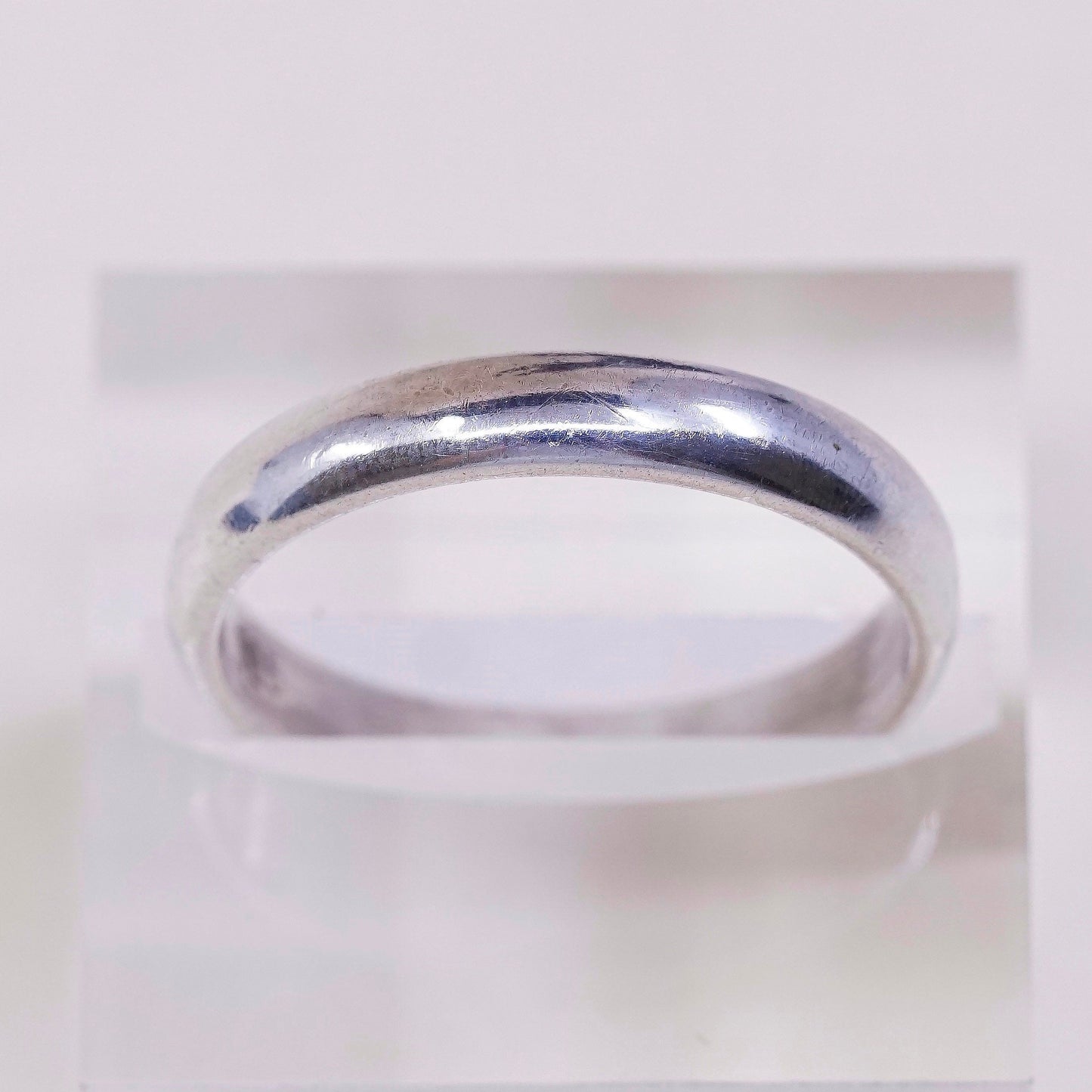 sz 12.25 vtg mexico sterling silver handmade ring, 925 wedding band