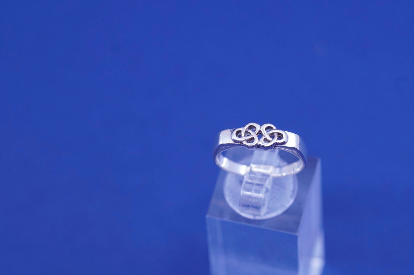 Size 7, vintage Sterling silver handmade ring, 925 band with Irish filigree