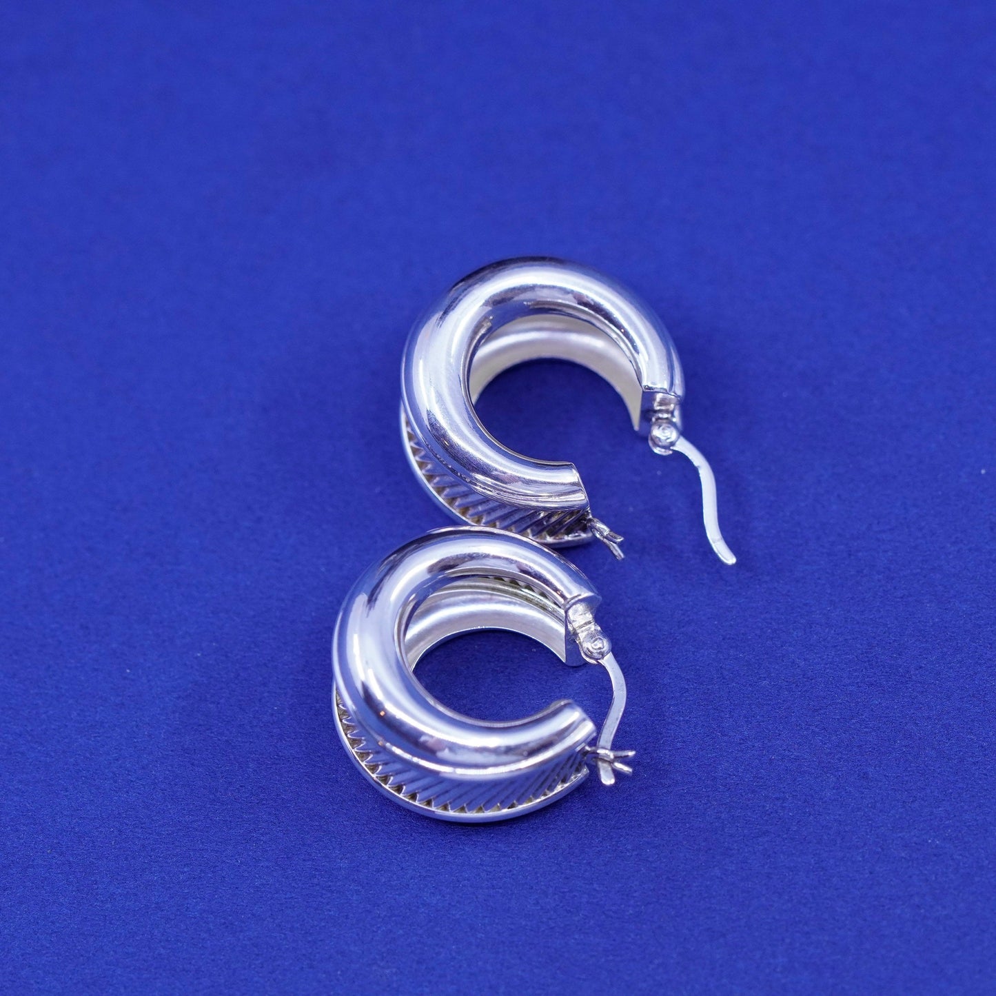 0.75”, sterling 925 silver loop earrings, lightweight Huggie Hoop Earrings