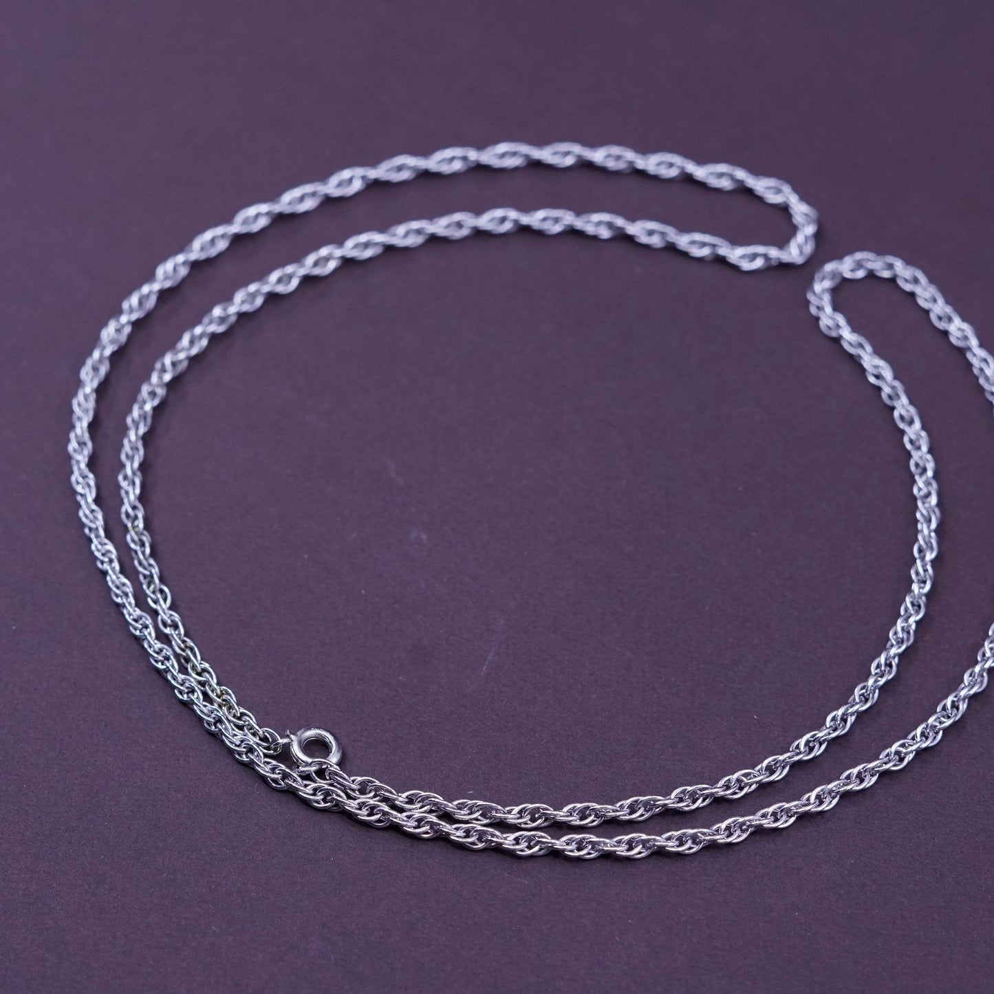 24”, 3mm, vintage Sterling silver necklace, Italy 925 Singapore link chain