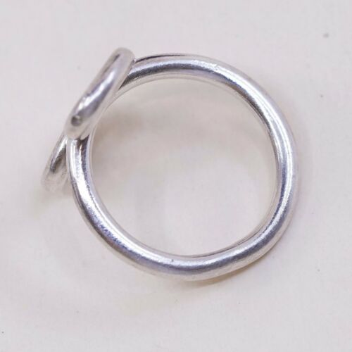Size 6.5, Sterling Silver Handmade Ring, 925 swirl Band, Stamped 925