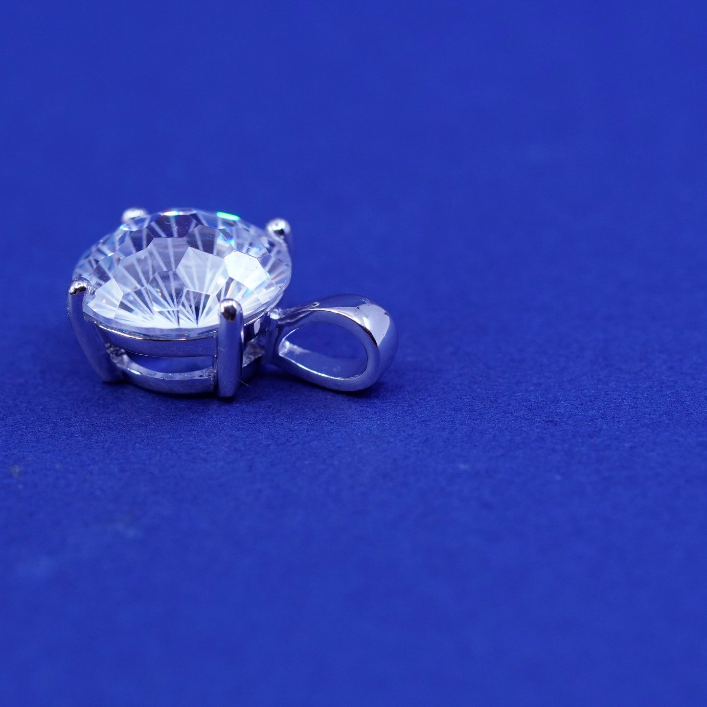 vintage Han Sterling 925 silver handmade pendant with cz