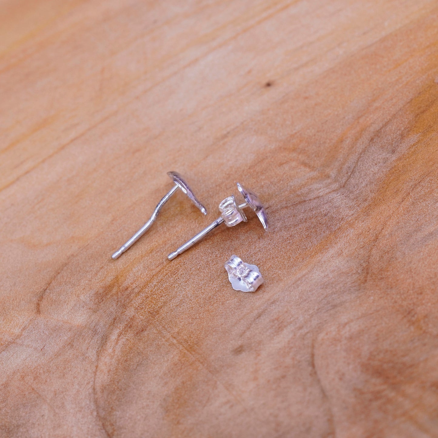Vintage Sterling silver handmade earrings, 925 dolphin studs