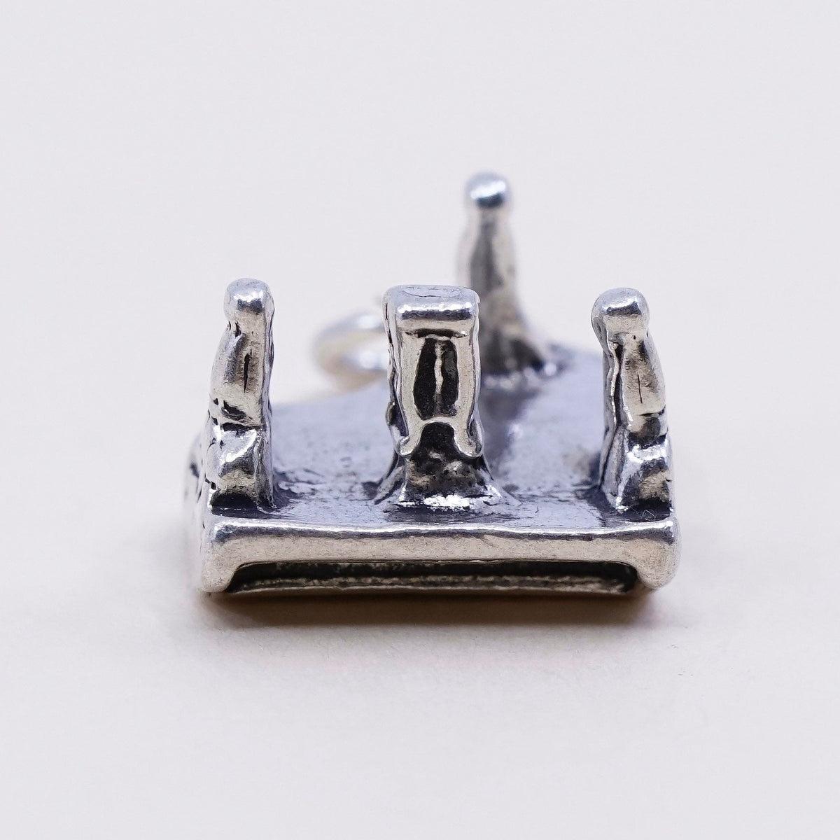 Vintage Sterling silver handmade pendant, 925 silver piano charm