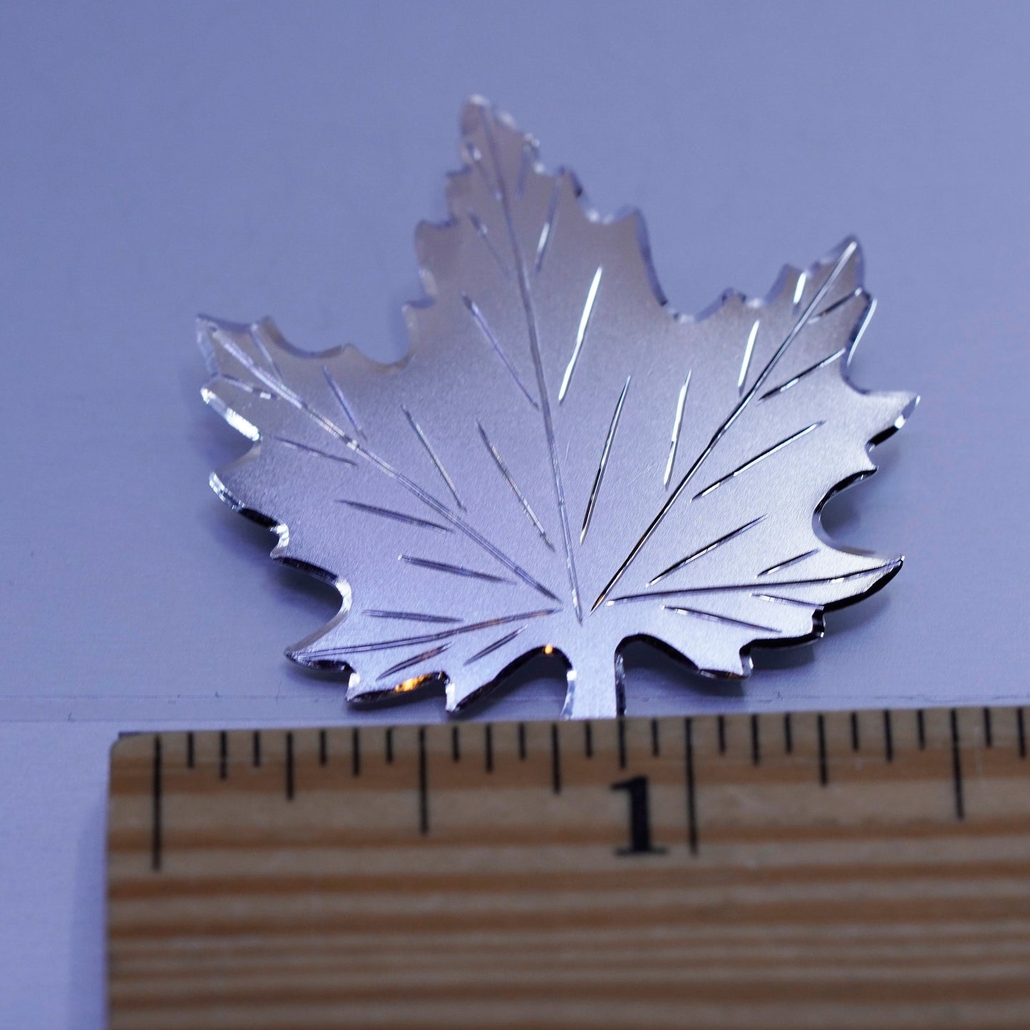 Vintage sterling silver handmade brooch, 925 maple leaf pin