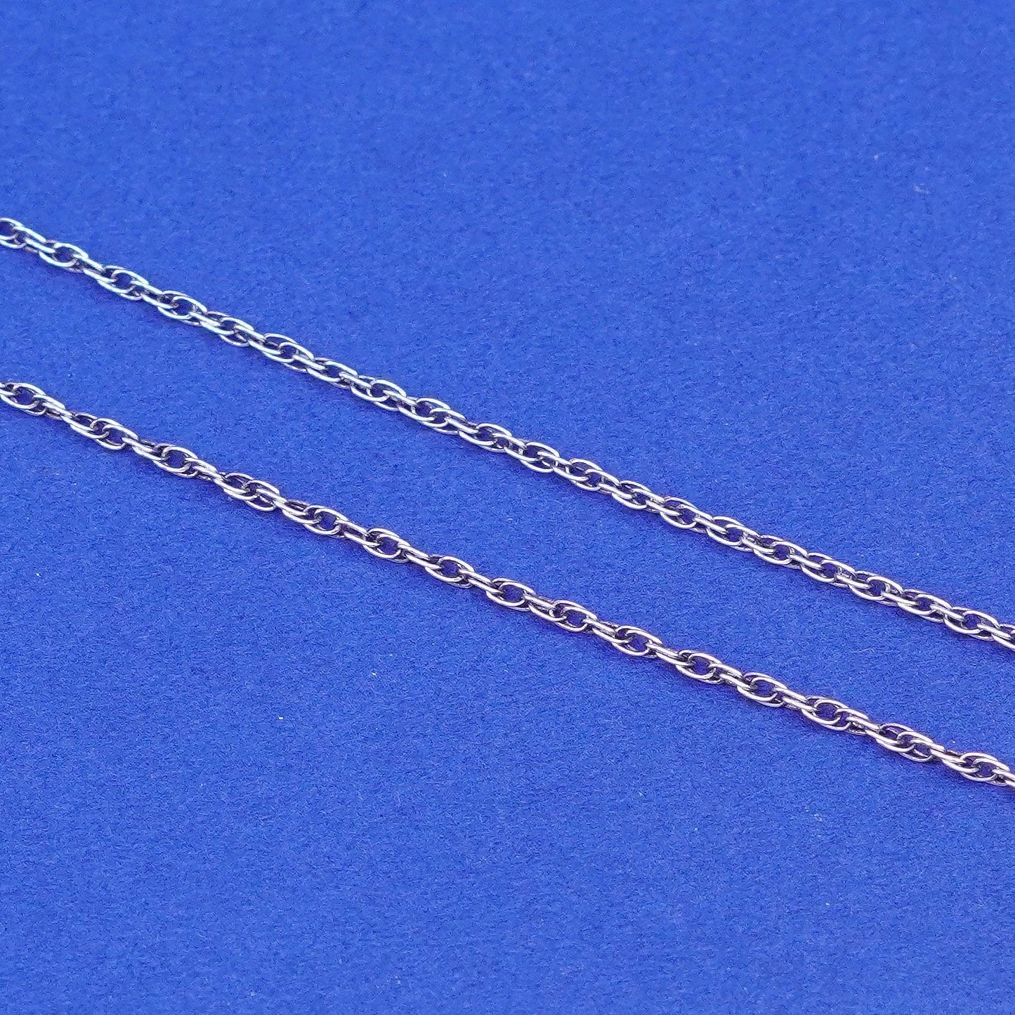18”, 1mm, vintage Sterling silver necklace, 925 Singapore rope chain