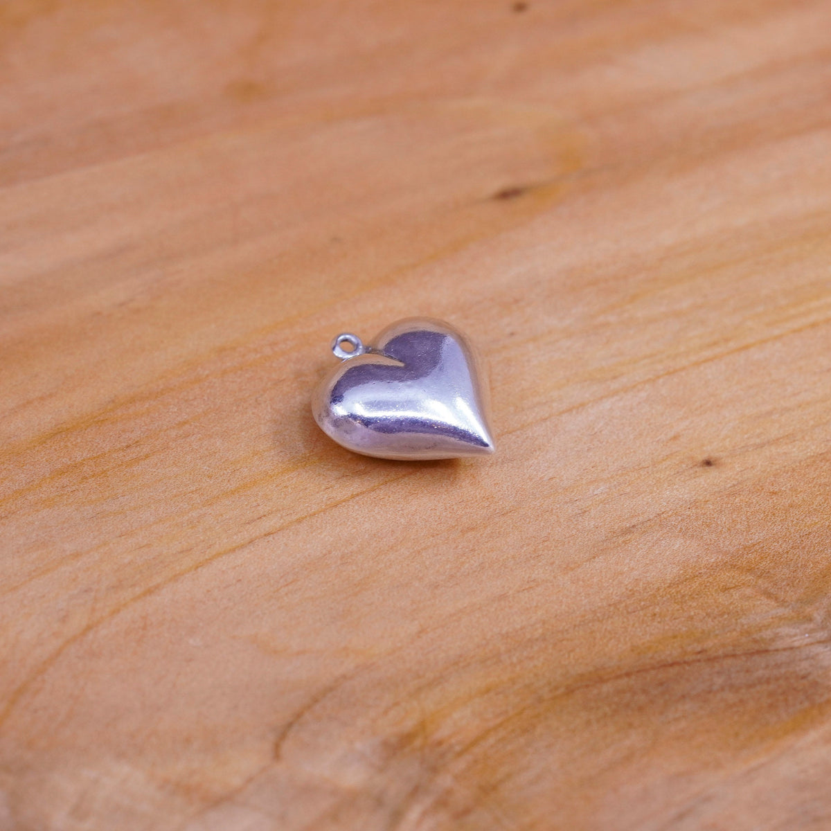 Vintage Sterling silver handmade charm, 925 heart pendant
