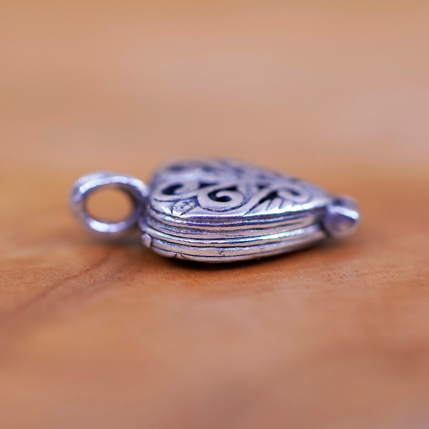Vintage Sterling silver handmade pendant, filigree 925 photo locket