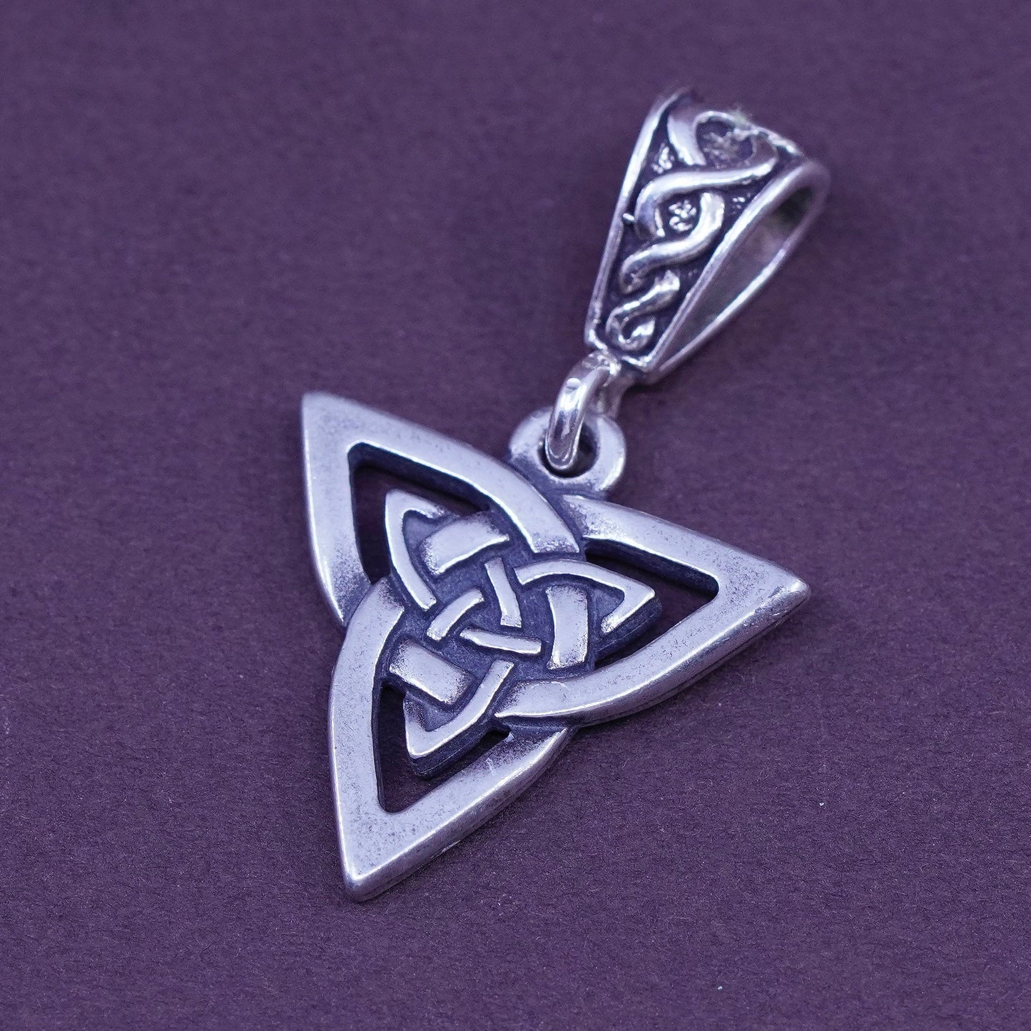 Vintage Sterling silver handmade pendant, 925 irish Celtic knot