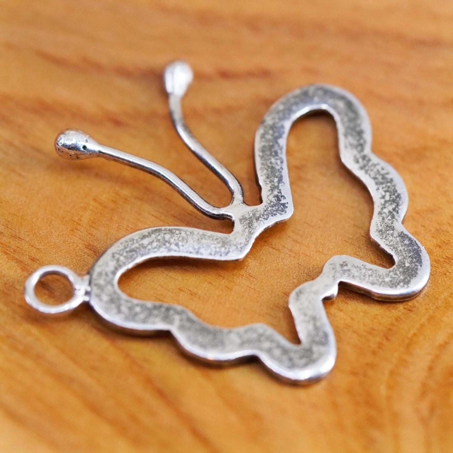 Vintage Sterling 925 silver handmade butterfly charm pendant