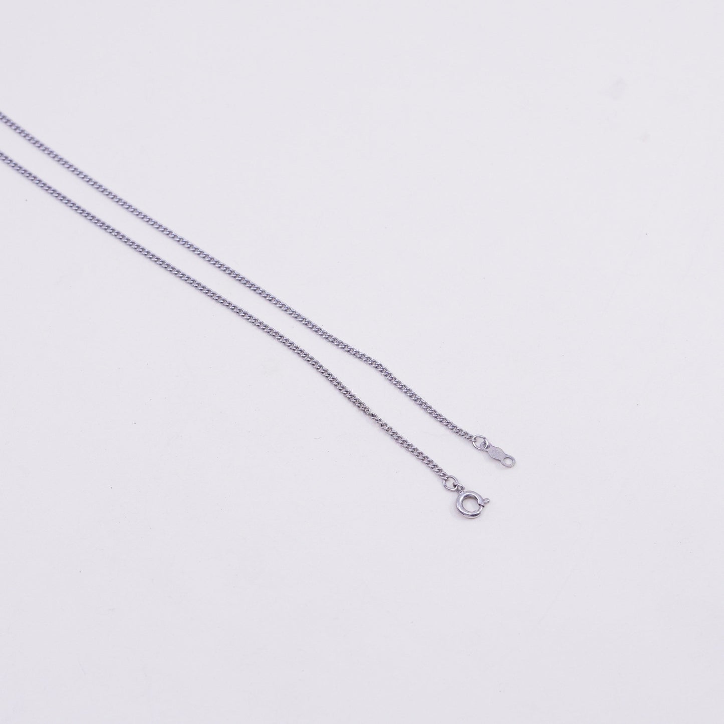 16” 1mm, vintage sterling silver necklace, 925 curb rope chain