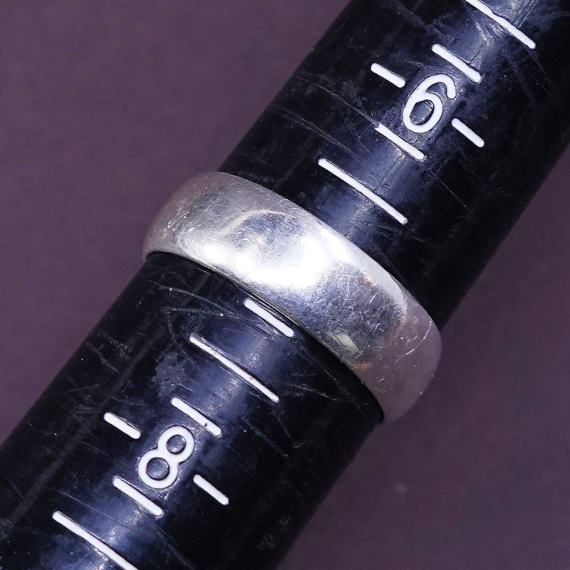 sz 7, vtg Sterling silver handmade ring, 925 wedding band, silver tested