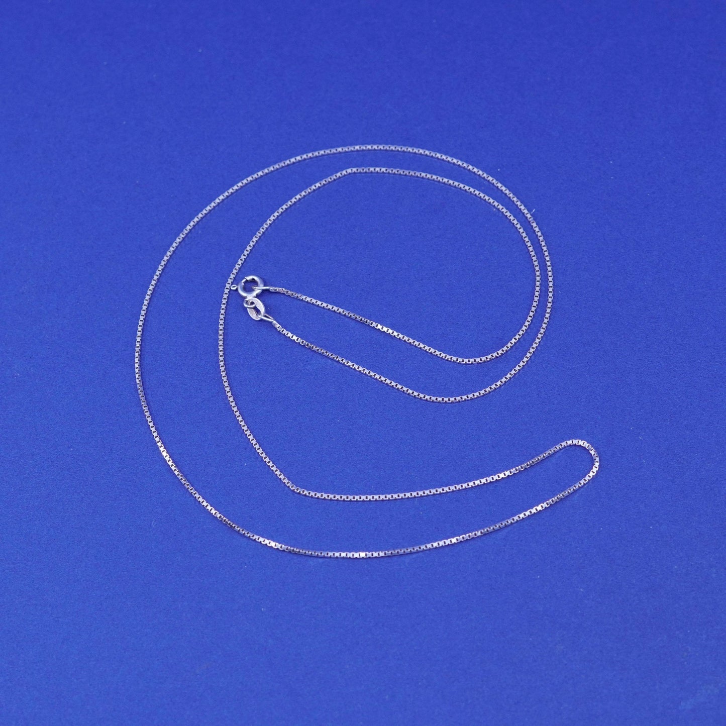 24”, 1mm, vintage Sterling silver handmade necklace, 925 box chain