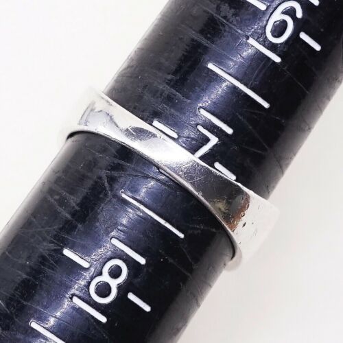 Sz 7, Sterling Silver handmade Ring, 925 Silver Band W/ sapphire n marcasite