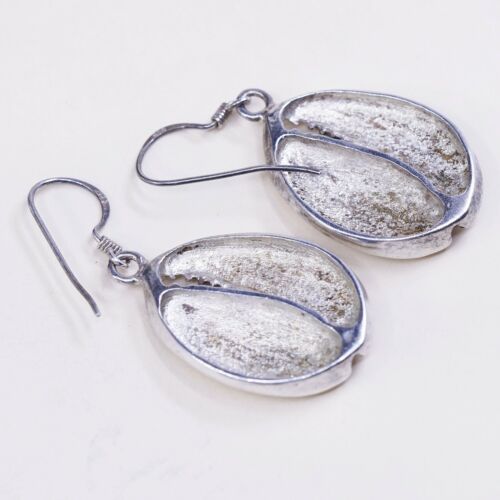 Vtg handmade Sterling 925 Silver Shell Casted earrings, Silver Tested