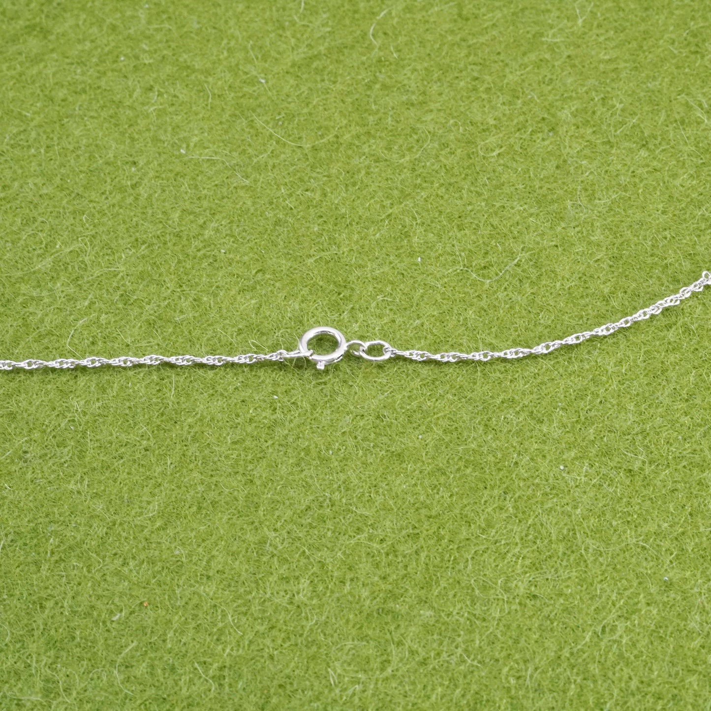 18”, sterling silver handmade necklace, 925 Singapore chain with owl pendant