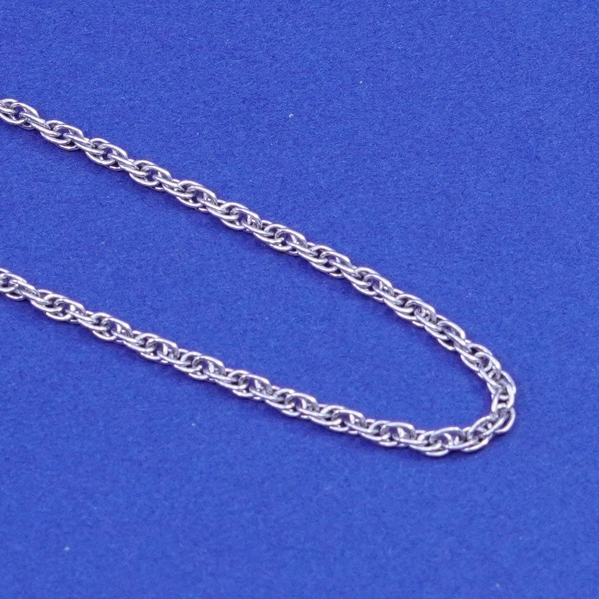 24”, 1mm, vintage Sterling silver handmade necklace, 925 Singapore chain