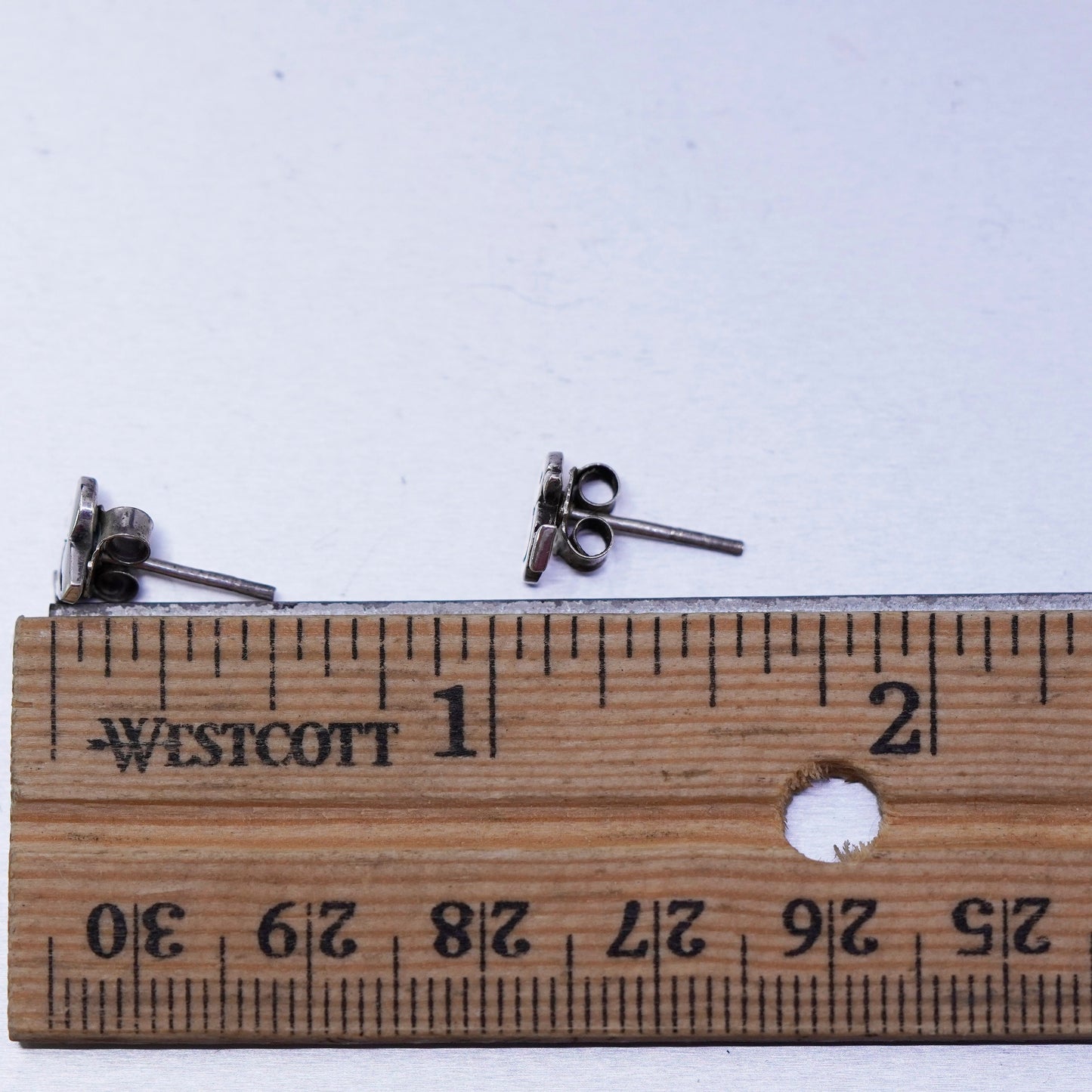 Vintage Sterling silver handmade earrings, 925 chick penguin bird studs