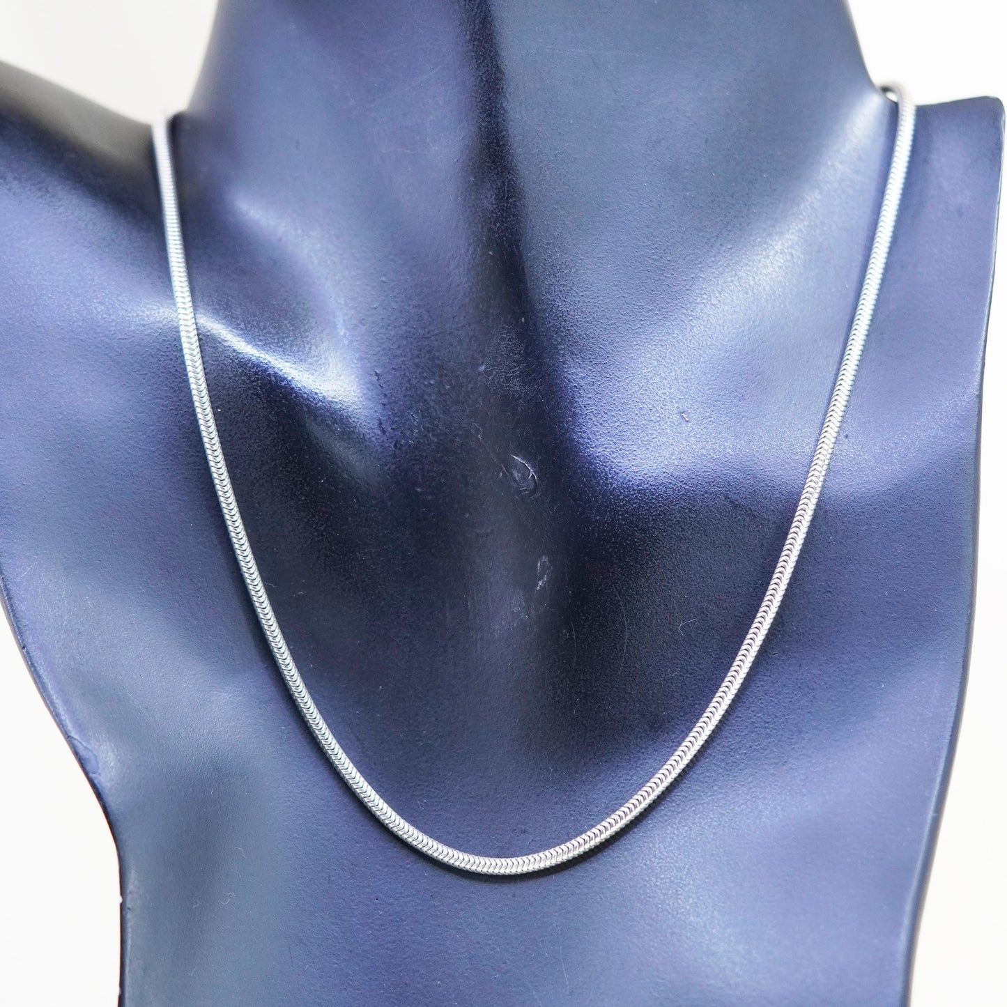 16”, 2mm, Vintage sterling silver square snake chain, Italy 925 necklace