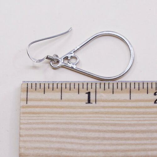 Vtg Sterling 925 Silver Handmade Hollow Teardrop Shaped Earrings