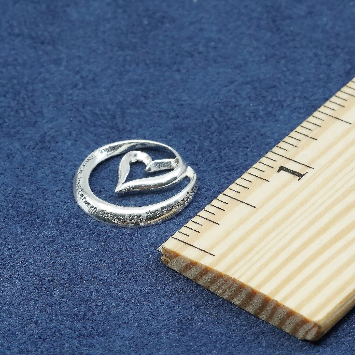 Sterling silver handmade prayer pendant, 925 heart w/ "the invisible ties