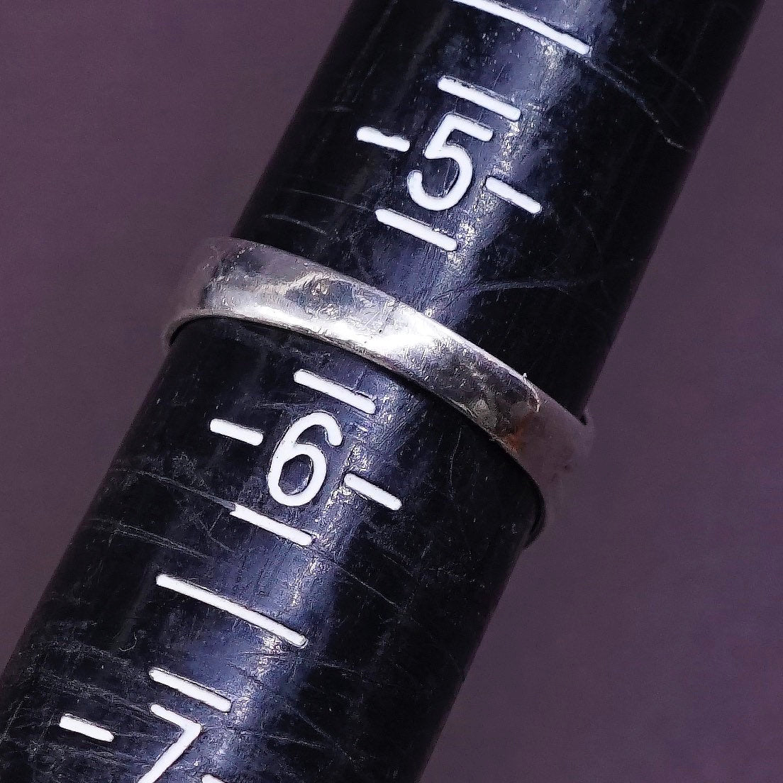 sz 5.5, vtg Sterling silver handmade ring, southwestern 925 w/ mother of pearl