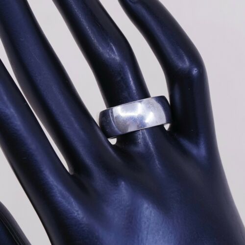 Sz 10, Vtg NM Sterling Silver Handmade Wedding Ring, 925 Silver Wide Band