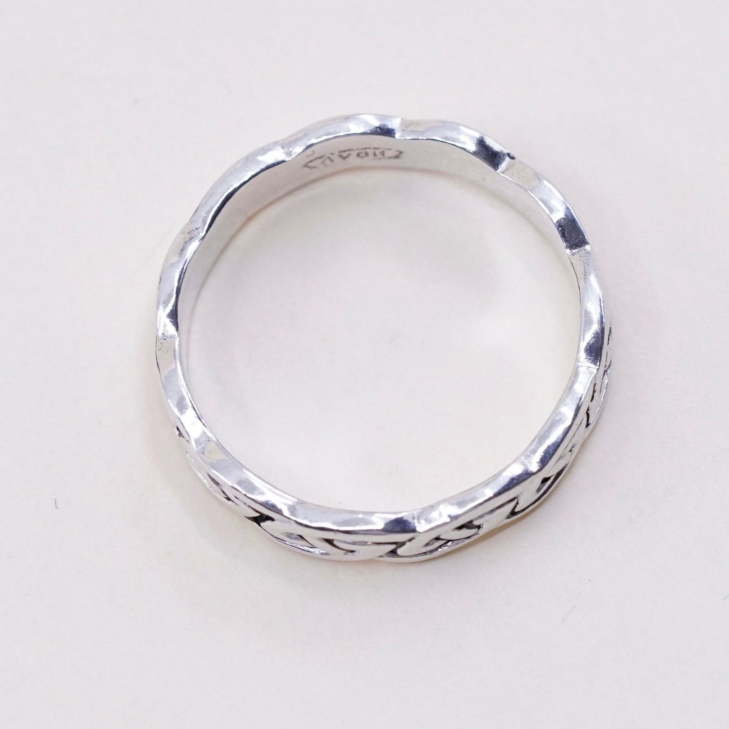 Size 6.5, vintage AVON Sterling silver handmade ring, 925 band with wave