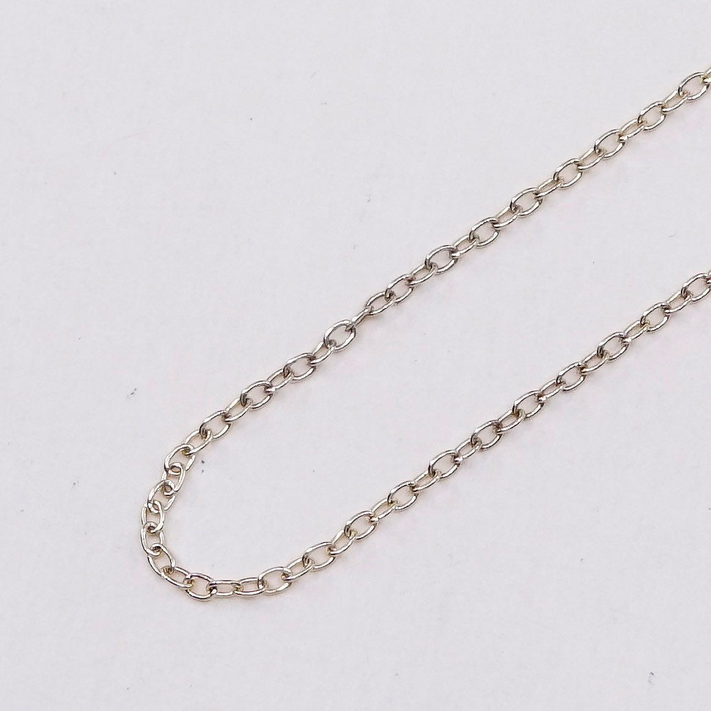18”, 1mm, vintage vermeil gold over Sterling silver necklace, 925 circle chain