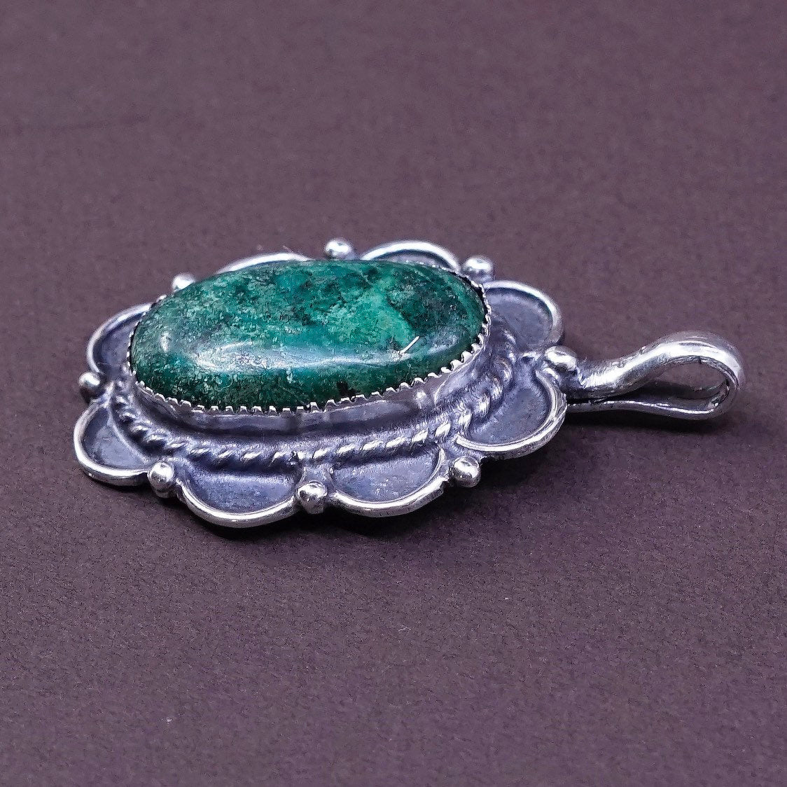 VTG Native American Sterling silver pendant, Navajo jewelry, 925 w/ turquoise