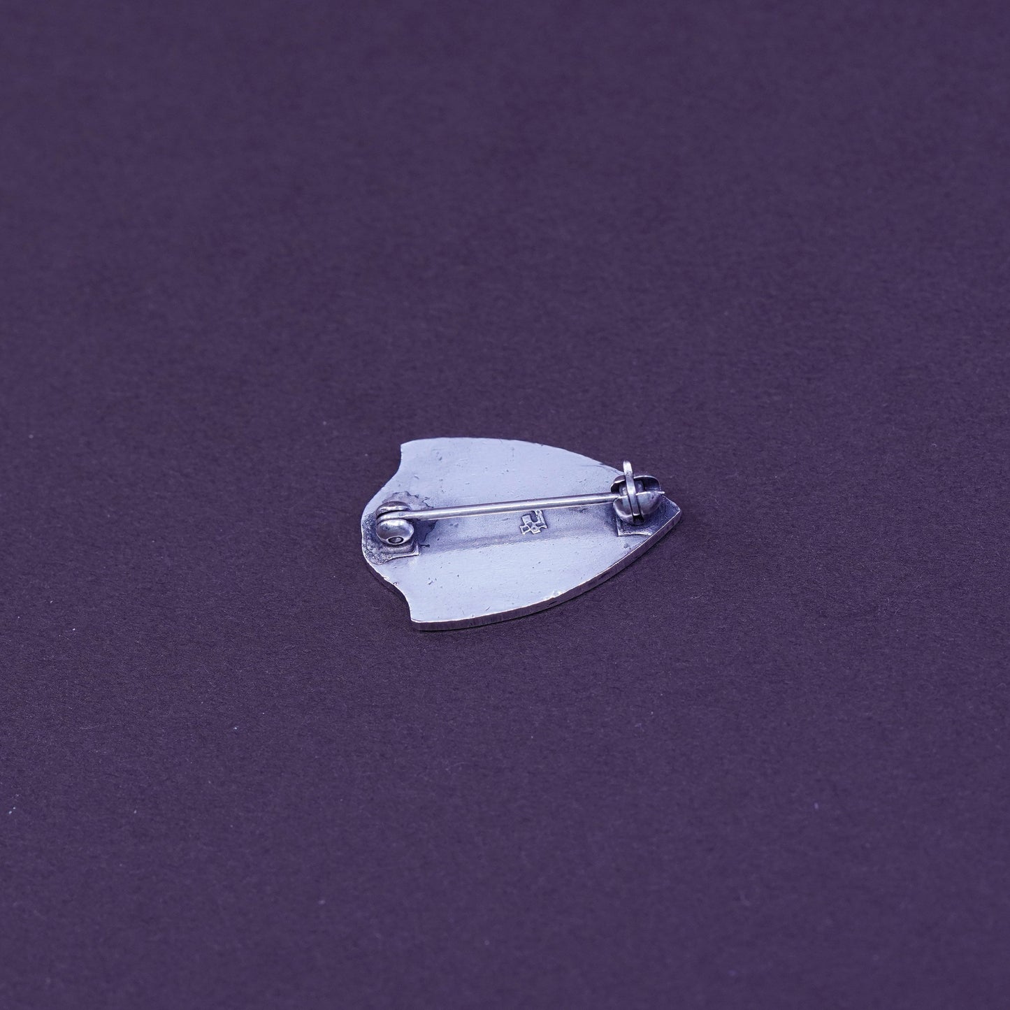 Vintage sterling 925 silver four leaves clover pin with 4H