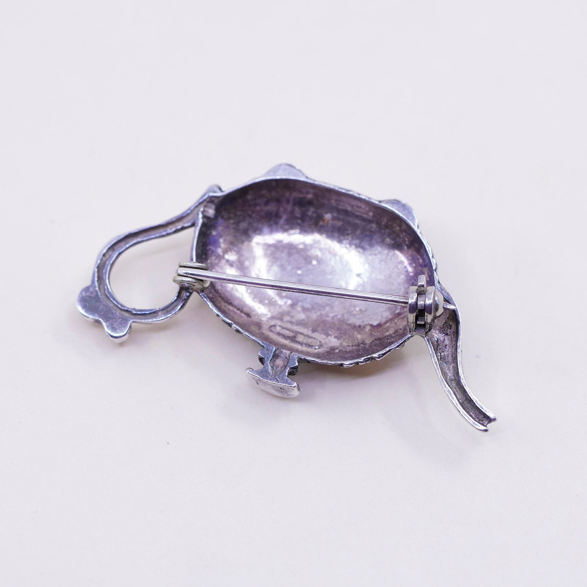 Vintage sterling silver handmade brooch, 925 teapot pot