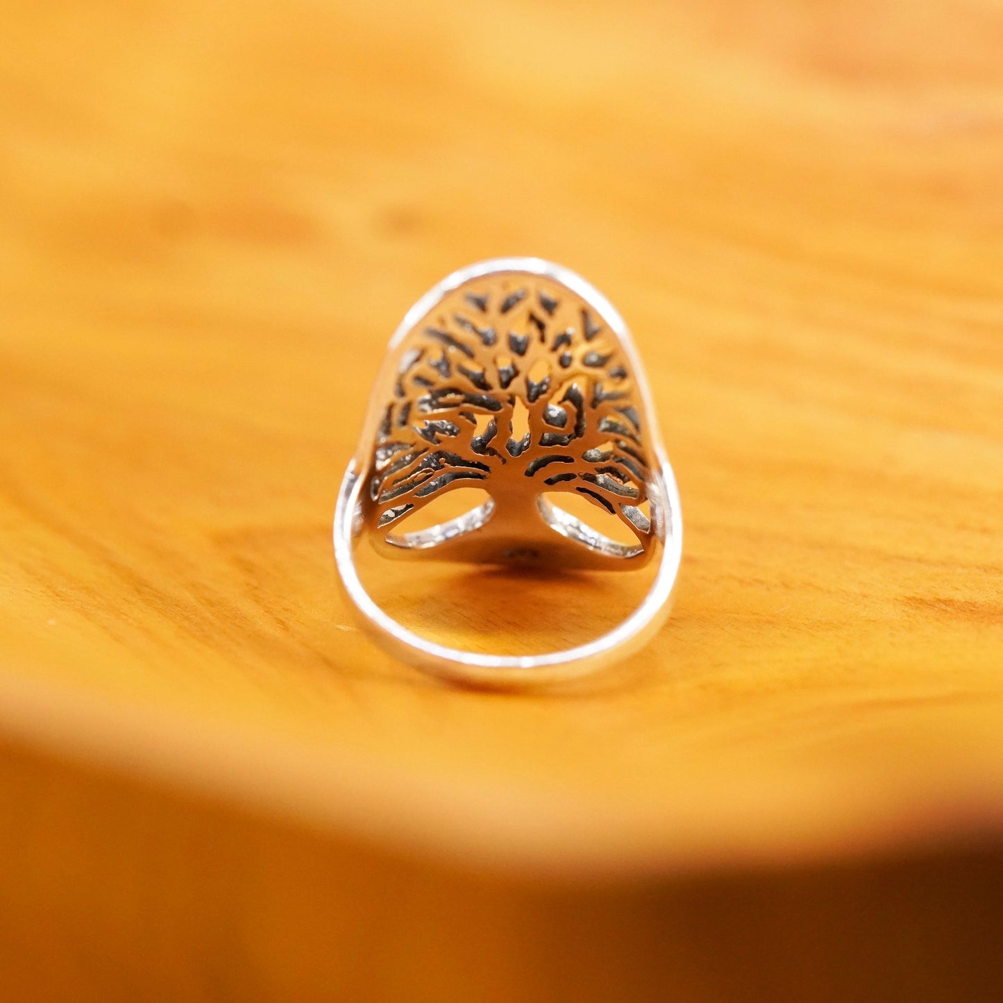 Size 7.5, Sterling silver handmade ring, southwestern 925 filigree tree band