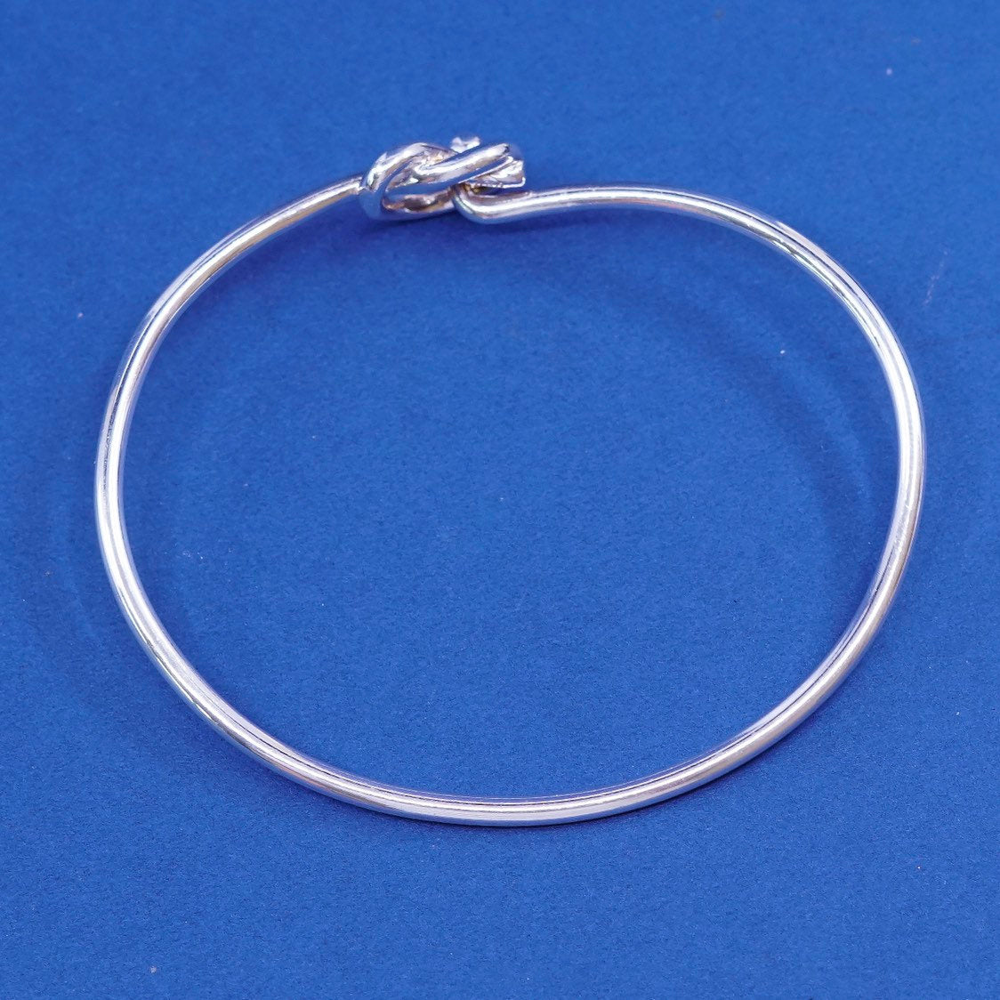 7", vtg Sterling silver handmade bracelet, 925 entwined knot cuff