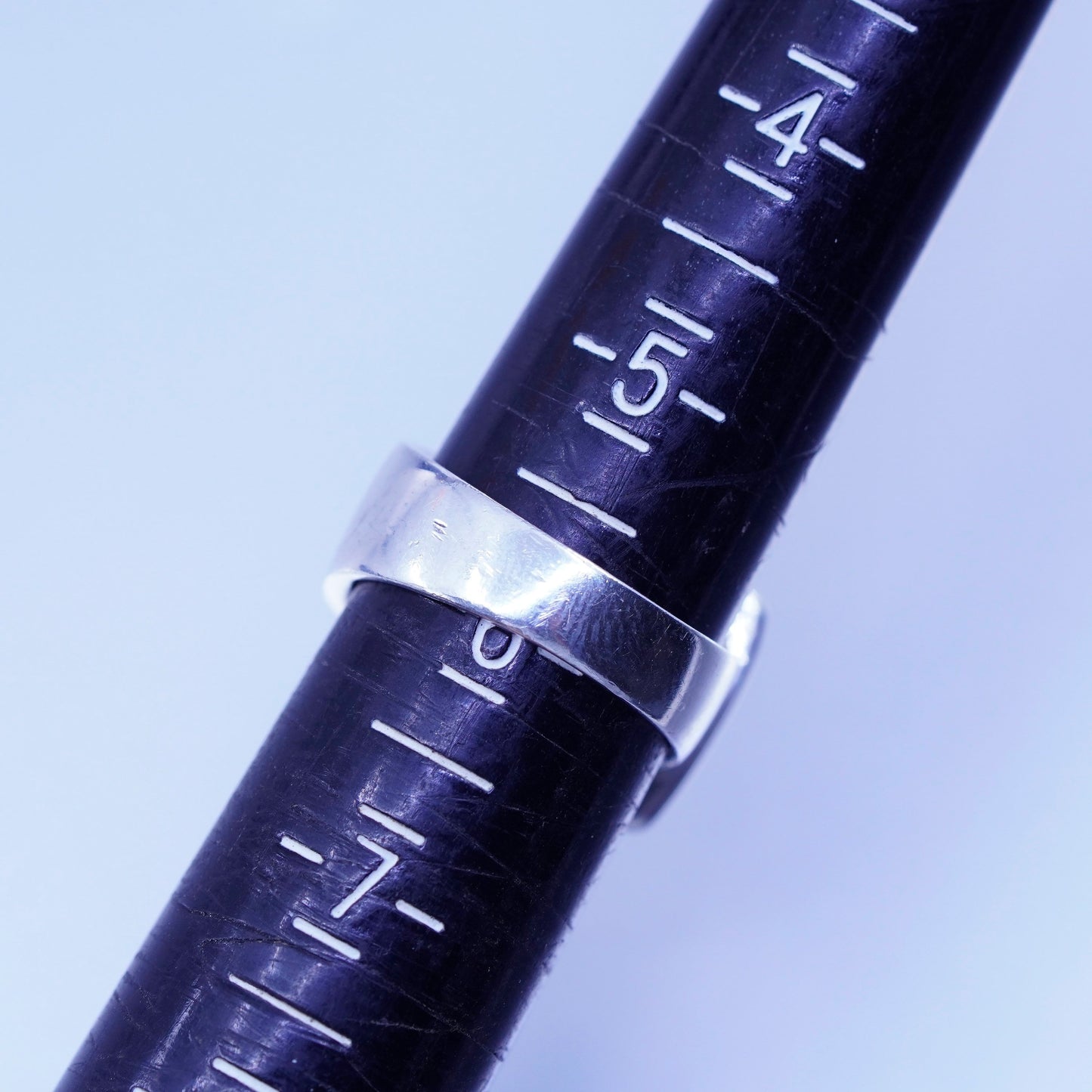 Size 5.75, southwestern Sterling 925 silver handmade ring, belt band marcasite