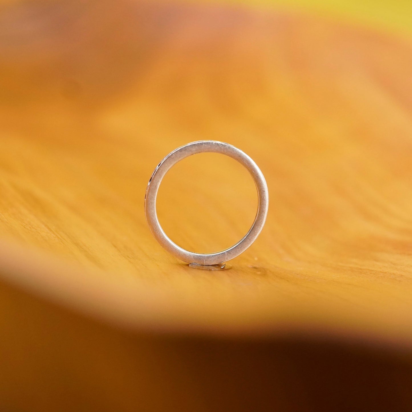 Size 8, Sterling silver stackable handmade ring, 925 stackable textured band