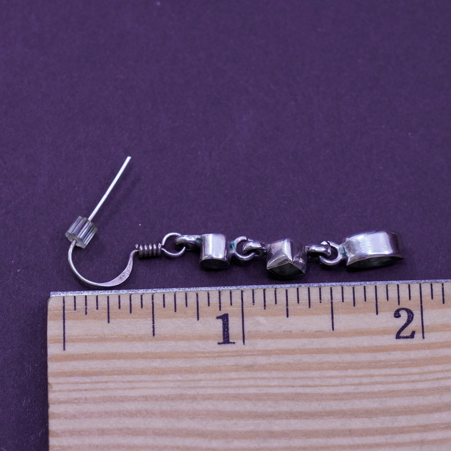 Vintage Sterling 925 silver handmade earrings with blue topaz