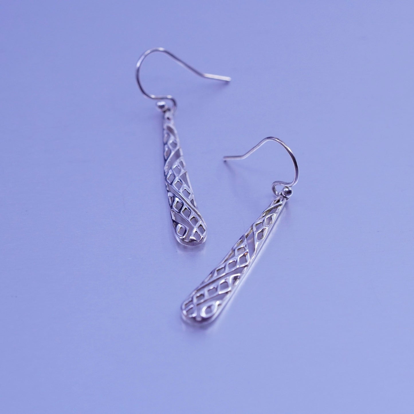 Vintage Italian Sterling 925 silver filigree teardrop earrings