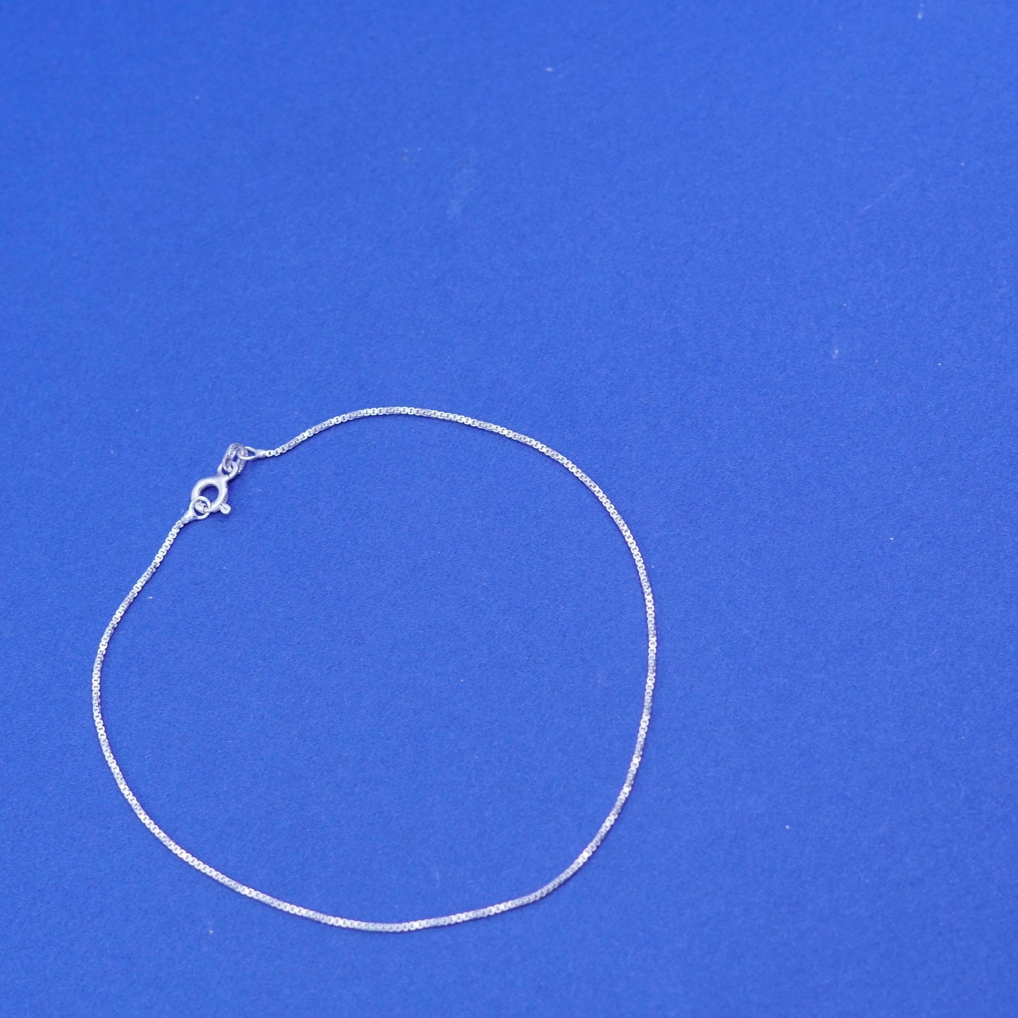 8.75”, 1mm, vintage Sterling silver handmade bracelet, 925 box chain