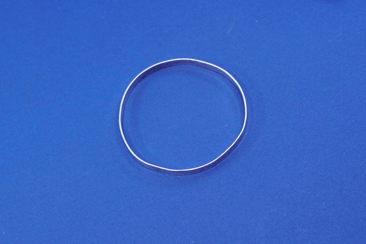 7.75”, vintage sterling silver handmade bracelet, 925 ribbed textured bangle