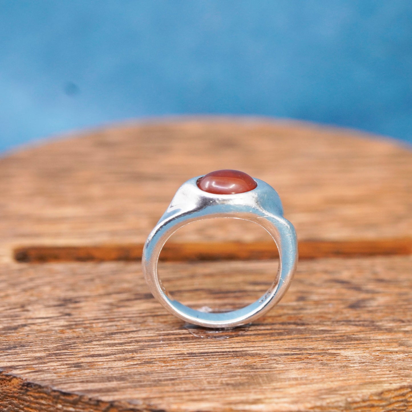 Size 6, vintage michael dawkins jewelry Sterling Silver 925 Red Carnelian Ring