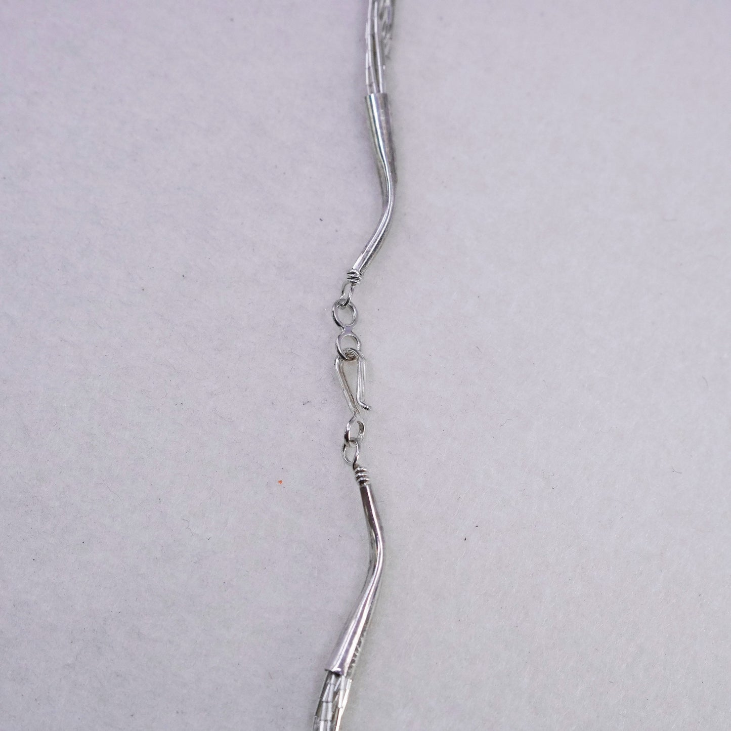16”, liquid Sterling silver 10 strands necklace, Native American handmade chain