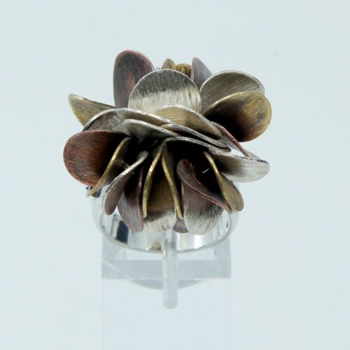 Silpada Sterling Silver Brass Copper Cha-Cha Ring Sz 6 R1978 Retired!