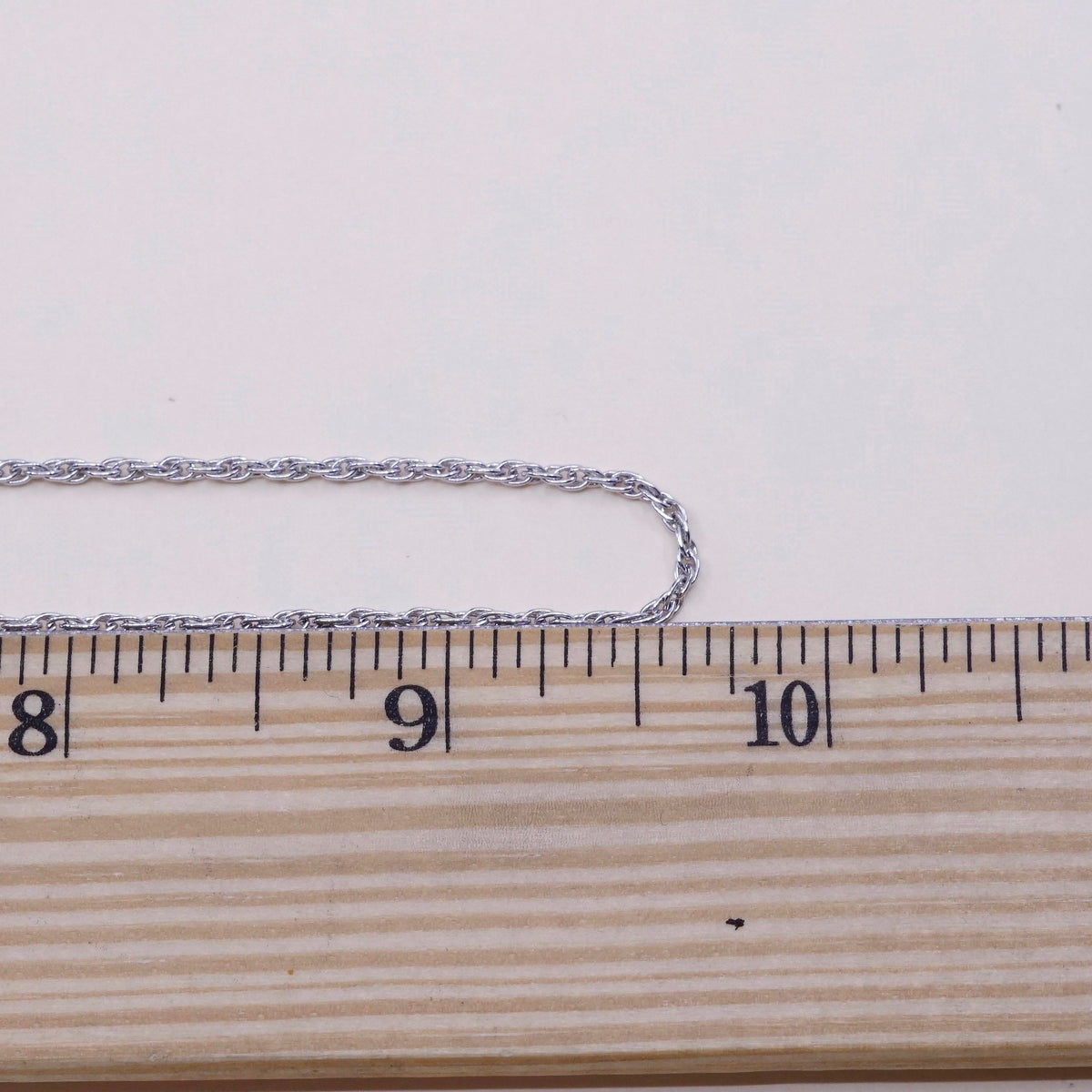 20” 1.6mm, vintage sterling silver necklace, 925 Singapore rope chain