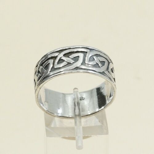 Size 12, hopi Sterling Silver Handmade Ring 925 Band Embossed patterns